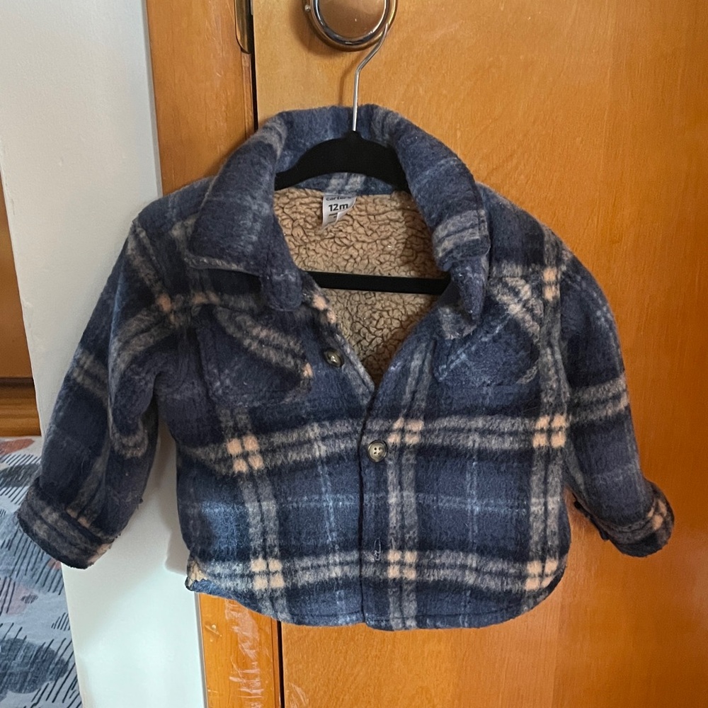 Plaid Blue and Cream Jacket
